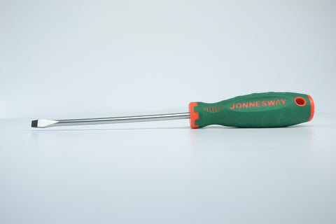 JONNESWAY - D71S4100 - HER-JW-4016 - HERRAMIENTA MANUAL - DESATORNILLADORES - DESATORNILLADORES PLANOS - DESATORNILLADOR PLANO CON MANGO ANTIDESLIZANTE - 4 MM X 100 MM - 4 MM X 100 MM