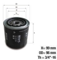 MILLARD - ML-16 - ATC-MD-3011 - AUTOMOTRIZ CONSUMIBLES - FILTROS AUTOMOTRICES - FILTROS PARA ACEITE - FILTRO PARA ACEITE FORD FIAT DODGE