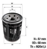 MILLARD - ML-3593 - ATC-MD-3003 - AUTOMOTRIZ CONSUMIBLES - FILTROS AUTOMOTRICES - FILTROS PARA ACEITE - FILTRO PARA ACEITE HONDA HYUNDAI KIA MAZDA