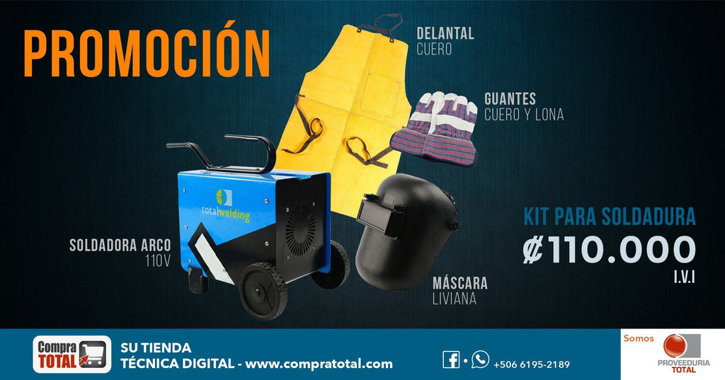 COMPRA TOTAL - PROM-SOLD-110V - PRM-CT-1011 - PROMOCIONES COMPRA TOTAL - - - KIT PARA SOLDAR USO DOMESTICO 110V-180 AMP CON ACCESORIOS