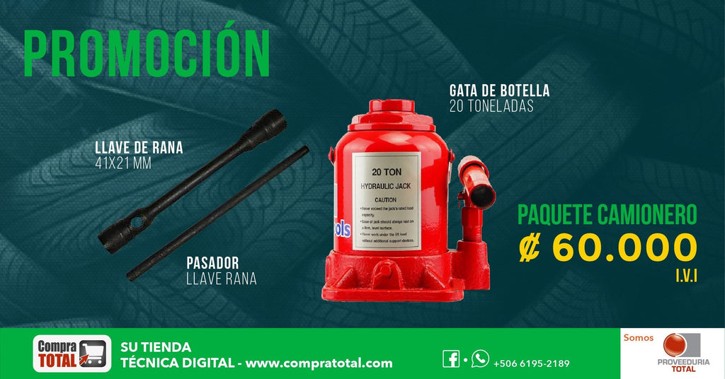 COMPRA TOTAL - PROM-GATBOT-20T - PRM-CT-1012 - PROMOCIONES COMPRA TOTAL - - - PAQUETE CAMIONERO - GATA BOTELLA 20 TON, LLAVE Y PASADOR