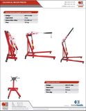 TOTAL TOOLS - JM 72001 - ATH-TT-1028 -  - ELEVACION -  - GRUA PLUMA PLEGABLE PARA TALLER 2 TONELADAS