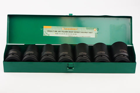 JONNESWAY - S03AD8107S - HER-JW-2984 - HERRAMIENTA MANUAL - CUBOS Y ACCESORIOS - JUEGOS DE CUBOS Y ACCESORIOS - JUEGO DE CUBOS IMPACTO ESPIGA 1" MILIMETRICO 7 PIEZAS