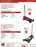 TOTAL TOOLS - JM-3032 - ATH-TT-1036 -  - GATAS PARA AUTOMOVILES -  - GATA DE CARRETILLA 3 TONELADAS CON PEDAL PARA TALLER