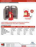 TOTAL TOOLS - JM-1020SHS - ATH-TT-1064 -  - GATAS PARA AUTOMOVILES -  - GATA DE BOTELLA CORTA (TIPO SAPITA) 20 TONELADAS