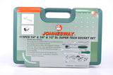 JONNESWAY - S68H5234111S - HER-JW-2111 -  - CUBOS Y ACCESORIOS -  - JUEGO DE CUBOS SERIE SUPERTECH ESPIGA 1/4" - 3/8" - 1/2" EN MM Y LLAVES DE 8 A 19 MM 111 PIEZAS