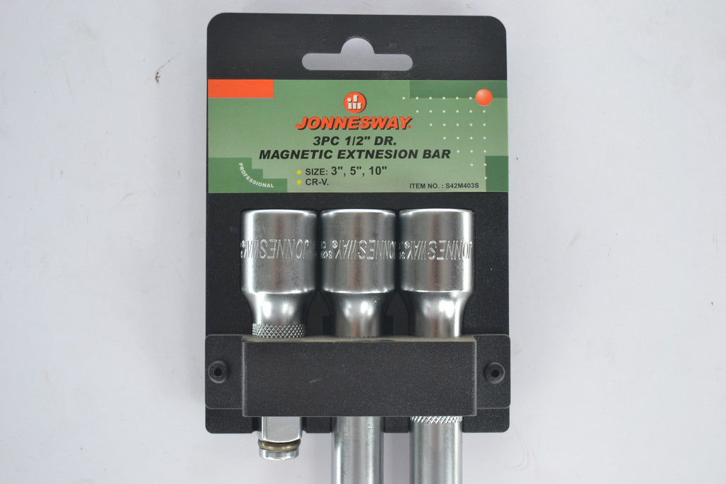 JONNESWAY - S42M403S - HER-JW-5493 - HERRAMIENTA MANUAL - CUBOS Y ACCESORIOS -  - JUEGO DE EXTENSIONES MAGNETICAS ESPIGA DE 3 PIEZAS - 3/8" - 3/8"