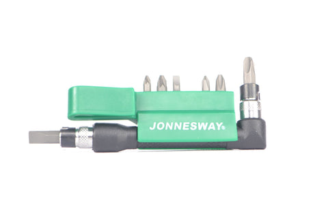 JONNESWAY - S08H208S - HER-JW-2109 - HERRAMIENTA MANUAL - DESATORNILLADORES - JUEGOS DESATORNILLADORES Y PUNTAS - JUEGO DE BITS PHILLIPS Y PLANO CON RATCHET 1/4"