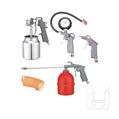 TOTAL TOOLS - W20000-A5 - ACP-GN-1001 - AIRE COMPRIMIDO - HERRAMIENTA NEUMATICA - PISTOLAS PARA LAVAR-PINTAR-SOPLAR - KIT DE 4 PISTOLAS DE AIRE