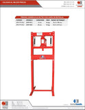 TOTAL TOOLS - JMSP-9012 - ATH-TT-1014 -  - PRENSAS -  - PRENSA HIDRAULICA DE PIE 12 TONELADAS CON GATA BOTELLA