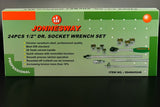 JONNESWAY - S04H4524S - HER-JW-2968 -  - CUBOS Y ACCESORIOS -  - JUEGO DE CUBOS ESPIGA 1/2" 24 PIEZAS 10-32 MM