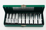 JONNESWAY - S04HD411S - HER-JW-2969 -  - CUBOS Y ACCESORIOS -  - JUEGO DE CUBOS ESPIGA 1/2" LARGO 10-24 MM 10 PIEZAS