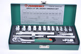 JONNESWAY - S04H2118S - HER-JW-2950 -  - CUBOS Y ACCESORIOS -  - JUEGO DE CUBOS ESPIGA 1/4" 6 PUNTOS MILIMETRICO 18 PIEZAS CAJA METALICA
