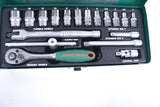 JONNESWAY - S04H2118S - HER-JW-2950 -  - CUBOS Y ACCESORIOS -  - JUEGO DE CUBOS ESPIGA 1/4" 6 PUNTOS MILIMETRICO 18 PIEZAS CAJA METALICA