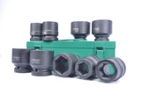 JONNESWAY - S03A8209S - HER-JW-2986 -  - CUBOS Y ACCESORIOS -  - JUEGO DE CUBOS IMPACTO ESPIGA 1" PULGADAS 9 PIEZAS