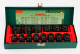 JONNESWAY - S03A4414S - HER-JW-2971 - HERRAMIENTA MANUAL - CUBOS Y ACCESORIOS - JUEGOS DE CUBOS Y ACCESORIOS - JUEGO DE CUBOS IMPACTO ESPIGA 1/2" 6 PUNTOS 3/8"-1.1/4" 14 PIEZAS