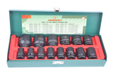 JONNESWAY - S03A4414S - HER-JW-2971 -  - CUBOS Y ACCESORIOS -  - JUEGO DE CUBOS IMPACTO ESPIGA 1/2" 6 PUNTOS 3/8"-1.1/4" 14 PIEZAS