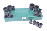 JONNESWAY - S03A4414S - HER-JW-2971 -  - CUBOS Y ACCESORIOS -  - JUEGO DE CUBOS IMPACTO ESPIGA 1/2" 6 PUNTOS 3/8"-1.1/4" 14 PIEZAS