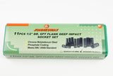JONNESWAY - S03AD4211S - HER-JW-2963 -  - CUBOS Y ACCESORIOS -  - JUEGO DE CUBOS IMPACTO LARGO ESPIGA 1/2" 6 PUNTOS 10-24 MM 11 PIEZAS