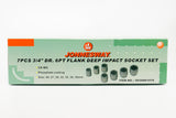 JONNESWAY - S03AD6107S - HER-JW-2981 -  - CUBOS Y ACCESORIOS -  - JUEGO DE CUBOS IMPACTO LARGO ESPIGA 3/4" 6 PUNTOS 26-38 MM 7 PIEZAS