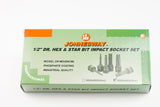 JONNESWAY - S06A408S - HER-JW-2670 -  - CUBOS Y ACCESORIOS -  - JUEGO CUBOS TORX IMPACTO ESPIGA 1/2" T30-T70 8 PIEZAS