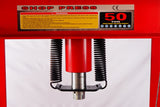 TOTAL TOOLS - JMSP-9150A - ATH-TT-1013 -  - PRENSAS -  - PRENSA HIDRAULICA DE PIE 50 TONELADAS CON PISTON MANOMETRO BOMBA MANUAL